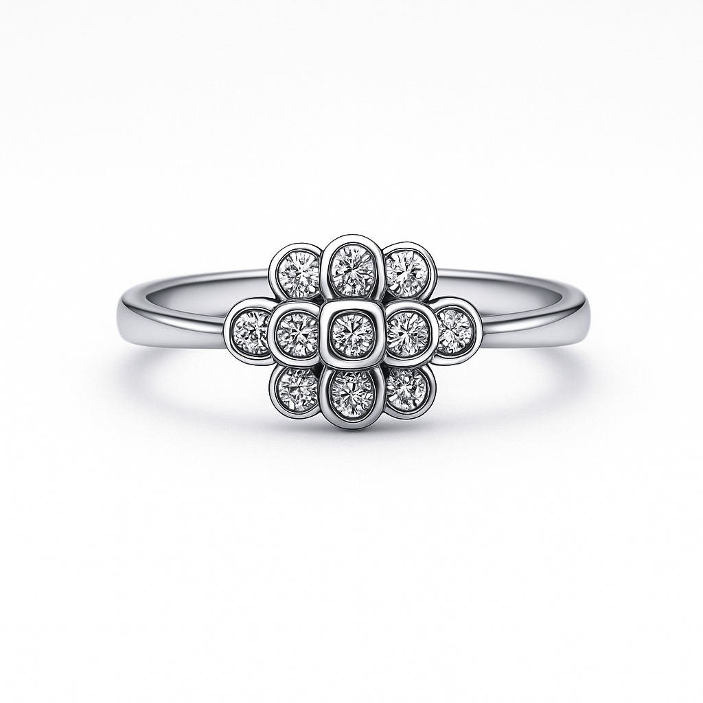 Beautiful 18 Kt Gold  Natural Diamond Ring